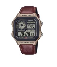 太子/銅鑼灣門市 Casio AE-1200WHL-5A AE-1200WHL-5 ae1200whl ae1200wh ae-1200wh ae1200 ae-1200 地圖 啡色 皮帶錶 地圖錶 