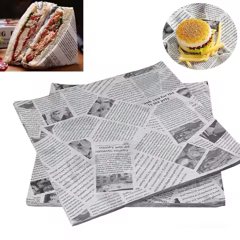 100Pcs Air Fryer Paper Paper Food 22 x 22 cm Baking Paper Fries Burger Pizza Bread Sandwich Greasepr