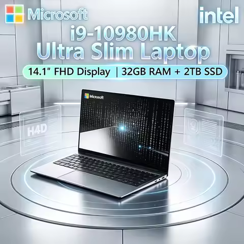 Intel I9-10980HK Laptop – 32GB+2TB, 14.1" FHD, Windows 11, Ultra Slim Gaming Notebook for Gaming & O