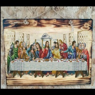 CHRISTMAS DECORATIONS CHRISTMAS DECORATIONS WOODEN PAINTINGS OF THE HOLY COMMUNIONS SPIRITUAL DECORA