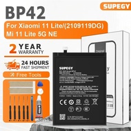 SUPEGY 100% New Battery BP42 5250mAh For XIAOMI  11 Lite/Mi 11 Lite 5G NE /2109119DG Battery +Tools