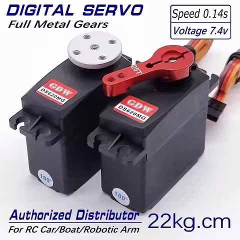 GDW DS620MG 22kg 6.0-8.4v High Voltage Metal Gears Standard Digital Servo For 1:8 1:10 RC Car/Airpla