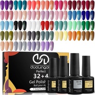 36 pcs Gel Nail Polish Set-32 Colors Gel Polish Kit Base Coat Glossy Matte And Glitter Top Coat Nail