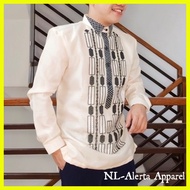 ▼ ✹ ﹊ MODERN BARONG FOR MEN BLACK EMBROIDERED