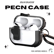 DUX PECN Case for Airpods 1 2 3 / Airpods Pro / Airpods Pro 2 Earbuds Cover Casing with Carabiner Hook