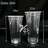 Slim Cup Glass 18oz & 22oz (50 pcs) Glass Cup Mug Coffee Cup