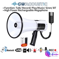 [AUX] Megaphone with Type C Rechargeable Battery / Bluetooth / Record Function / Siren Pembesar Suar