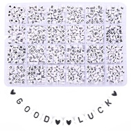 24 Grid Acrylic Letter Beads Combination Set DIY Braided Bracelet Jewelry Early Childhood Education 