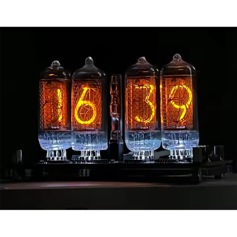 4 digit IN-8 Nixie Glow Tube Clock IN8 With LED Backlight Glow Tube DC5V USB