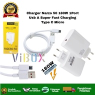 Charger Casan Realme Narzo 50 180W Fast Charging MICRO AND TYPE C BY.COBOX