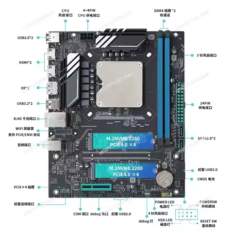 Factory a lot of stock! 13th generation Q1HY main board CPU set i9 13900 desktop computer DIY game o