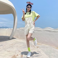 Candy Color T-Shirt Suspenders Suit Group Business Attire Travel Activity Performance Costume Color