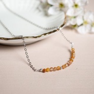 Gold Rutile Quartz Necklace, 925 Sterling Silver, Libra, Leo, Sagittarius gems