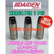 ORIGINAL DAIDEN Kepala Gas Nozzle Nozel Mesin Las MIG CO2 Migi130 14-15AK MB15 Torch MIG120 120 130