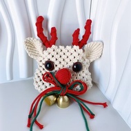 手工編織Marcrame聖誕麋鹿袋手機包包 編織包包