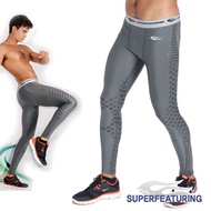 【SUPERFEATURING】專業跑步 三鐵 Training運動壓縮緊身褲 (灰色/L)