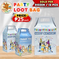 12 PIECES BLUEY KIDS BIRTHDAY PARTY LOOT BAG SACHIKO PRINTS