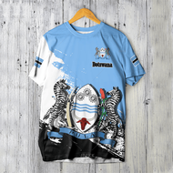 The Republic-of Botswana Map Flag 3D Printed T Shirt Botswana Emblem Graphic T-shirts Fashion Short 