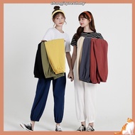 READY STOCK️ Women pants linen cotton thin bloomer Casual plus size 9 point Pant Loose plain trouser