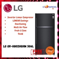 LG Nett 506L Top Freezer With DoorCooling+ &amp; Fresh 0 Zone, Black Metal LG-GRH802HQHM