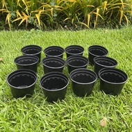 12pcs (22cm-32cm) Shortened PVC Pots/Black Solid Soft Pots Big PVC Flower Veggy Pots