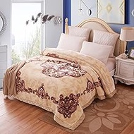 11 lbs Heavy Korean Mink Blanket King Size 86 x 95 inch Silky Soft and Warm, 2 Ply Raschel Bed Blank