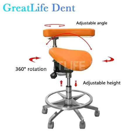 Chair Ergonomic Saddle GreatLife Dental Ergonomic Beauty Salon Barber Tattoo PU Saddle Foot Pedal li