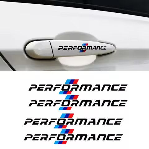 4PCS/SET Newest M Performance Logo Side Door Handle Sticker - for all BMW models: F10, F20, F30, E90