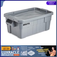 [sgstock] Rubbermaid Commercial BRUTE Tote Storage Bin with Lid, 14-Gallon, Gray (FG9S3000GRAY) - [G