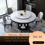 Marble Dining Tables and Chairs Set Solid Wood Dining Table round Table Modern Minimalist Dining Table Stone Plate Tab
