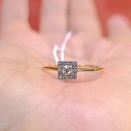 Genuine Diamond Ring Total 0.13 Carat 9K Real Gold Weight 0.76 Grams Number 59