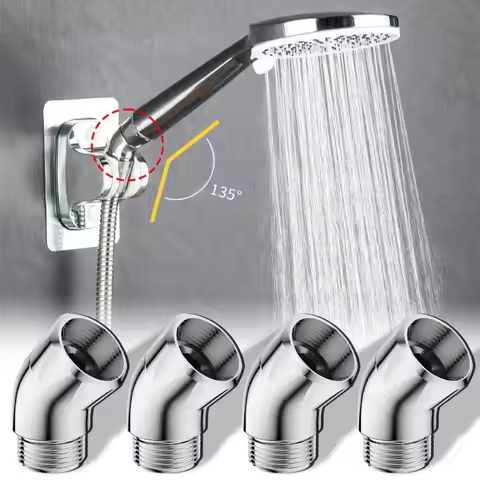 135 Degree Showerhead Angle Adjuster Handheld 1/2-inch Elbow Shower Angle Controller Universal Port 