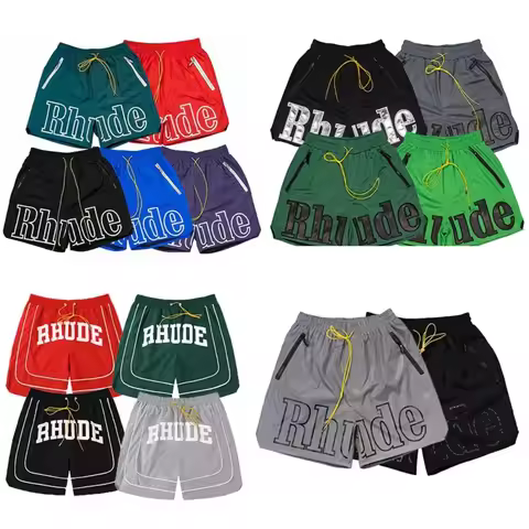 Men Street Fashion Rhude Casual Shorts Summer Loose Breathable Quick Drying Sports Shorts Hip Hop St