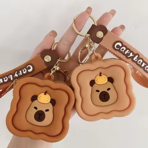 Capybara Coin Purse Portable Silicone Coin Purse Capybara Keychain Wallet Practical Cute Silicone Wa
