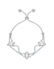 純銀八心八箭鋯石雙排手鍊 - 藍白相遇