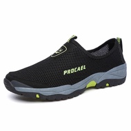 Sepatu Hiking Pria Casual Slip On Tanpa Tali Gunung Outdoor - Black