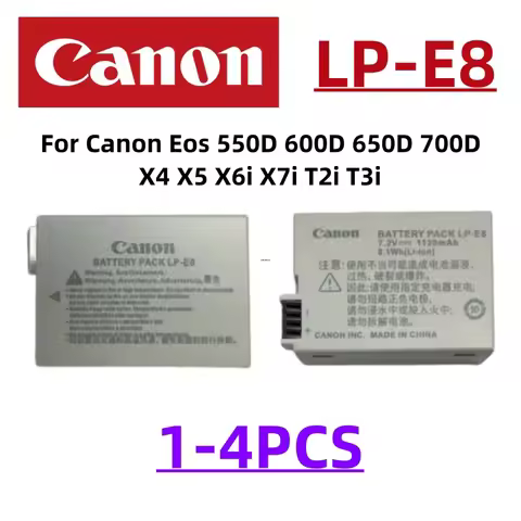 Original 1120mAh 7.2V LP-E8 LP E8 Batteries LPE8 Battery for Canon EOS 550D 600D 650D 700D X4 X5 X6i