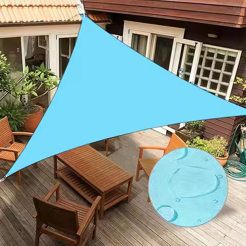 Summer Triangle Shade Sail Waterproof Anti-UV Balcony Shade Canvas Garden Yard Pool Canopy Outdoor C