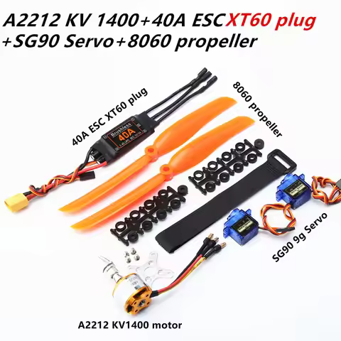 Brushless Motor A2212 2212 2200KV / 1400KV 40A ESC 6035 / 8060 Propeller SG90 9G Micro Servo for RC 