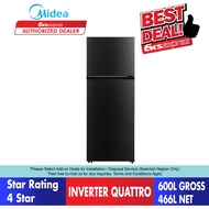 Midea 600L Two Door Fridge Inverter Refrigerator MDRT645MTB28-MY Peti Sejuk