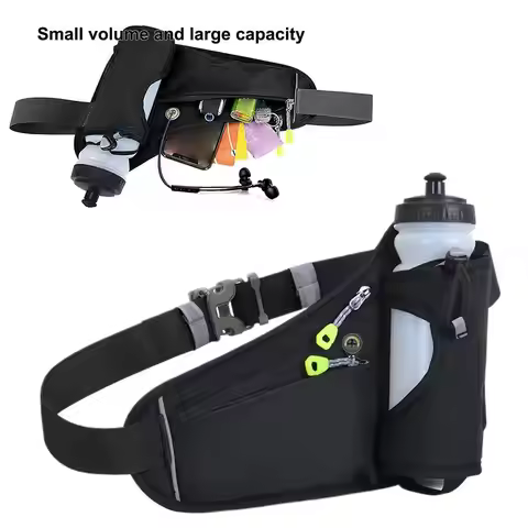 Running Waist Bags with Water Bottle Holder Hikers Outdoor Sports Fitness Cycling Belt Phone Pouch B
