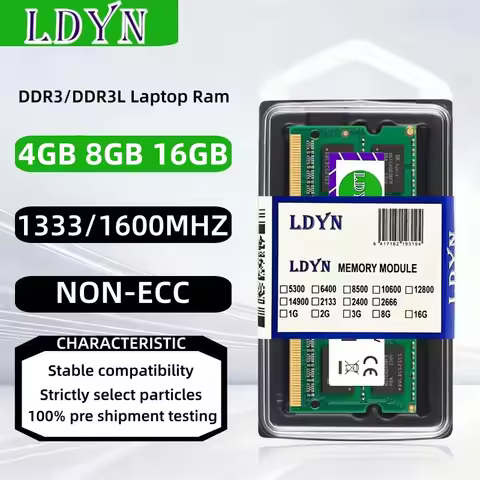 DDR3 DDR3L 4GB 8GB 16GB 1333MHz 1600MHz Laptop Memory Ram PC3-10600 PC3-12800 SODIMM 1.5V 204PIN NON