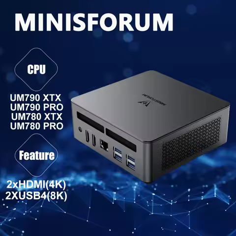 MINISFORUM UM790 Pro XTX Gaming Mini PC AMD Ryzen 9 7940HS Ryzen 9 8945HS 7 8845HS 2*DDR5 Cold Wave 