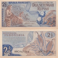 UANG LAMA KUNO INDONESIA 2,5 RUPIAH 1961 aUNC-UNC