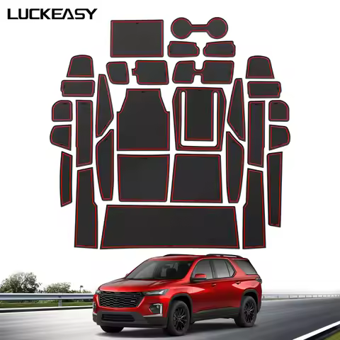 for Chevy Chevrolet Traverse 2018-2023 Anti-Slip Gate Slot Mat Rubber Door Groove Pad Cup Holder Coa