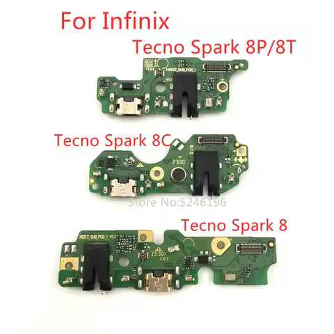 1pcs USB Charging Port Charger Flex Cable For Infinix Tecno Spark 8 Tecno Spark 8P Tecno Spark 8T Te
