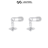 KYDOPAL Safety women's silver earrings Pin planet tassel hanging with stones - PAL9C9K6