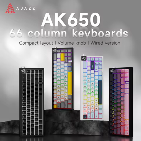 New AJAZZ AK650 Wireless Mechanical Keyboard Bluetooth Triple Mode Customized Game Gasket with Scree