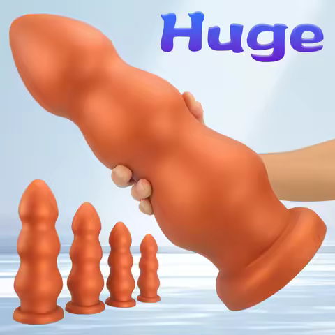 4 Size Big huge anal beads butt plug smooth soft silicone dilatador anal dildo penetration anal toys