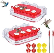 HCGADON Window Hummingbird Feeder, Plastic Humming Bird Feeder with 3 Strong Suction Cups, Easy to C